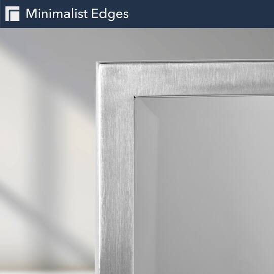 Head West Brushed Nickel Stainless Steel Beveled Accent Vanity Mirror